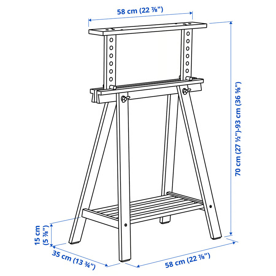 MITTBACK Trestle, white, 58x70/93 cm