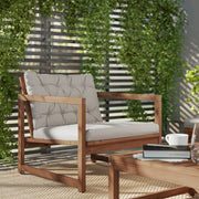 NAMMARO Lounge chair, outdoor, light brown stained/Kuddarna