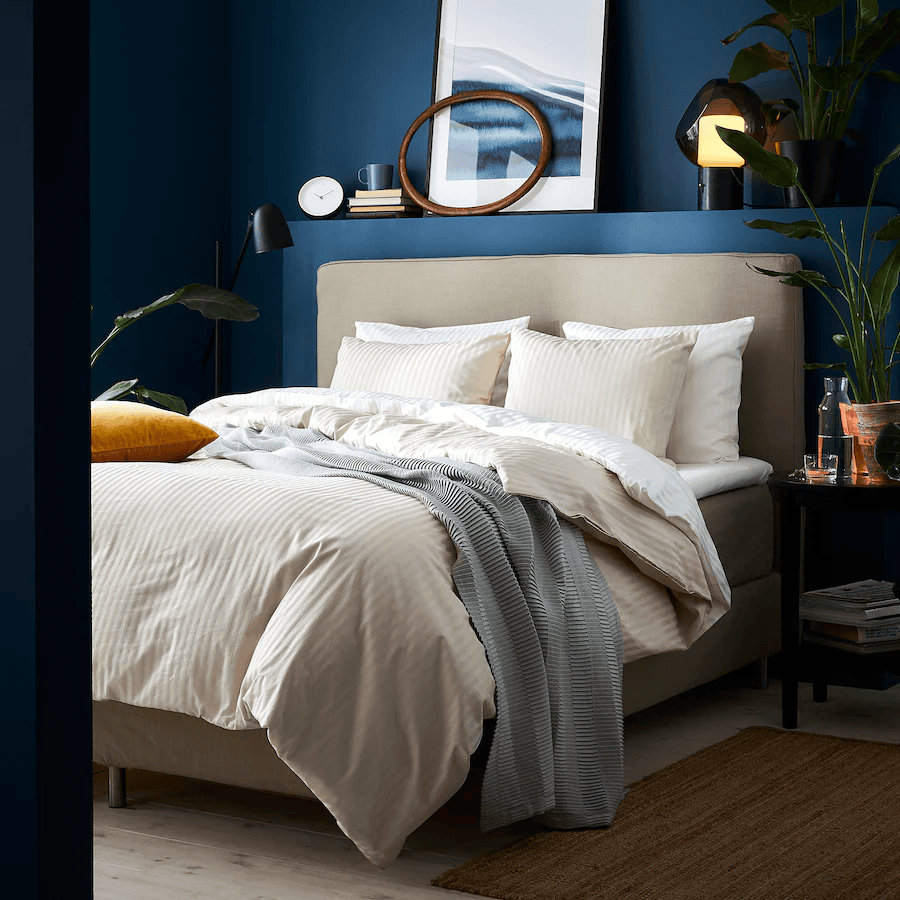 NATTJASMIN Duvet cover and 2 pillowcases, light beige, 200x200/50x80 cm