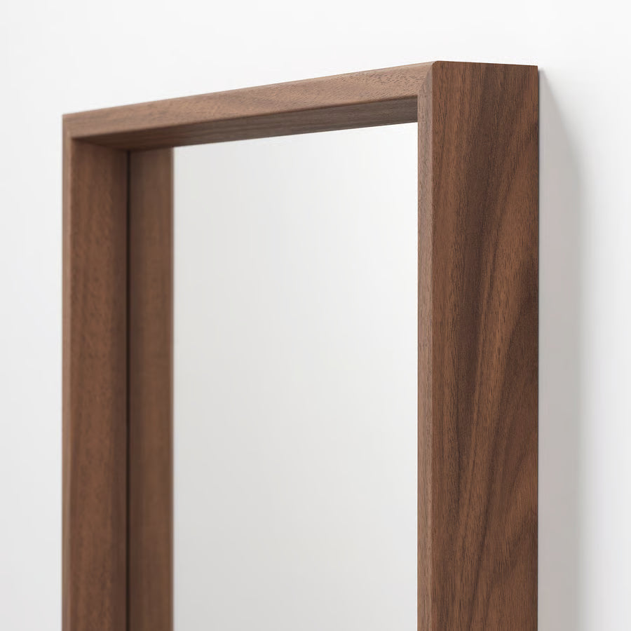 NISSEDAL Mirror, walnut effect, 40x150 cm