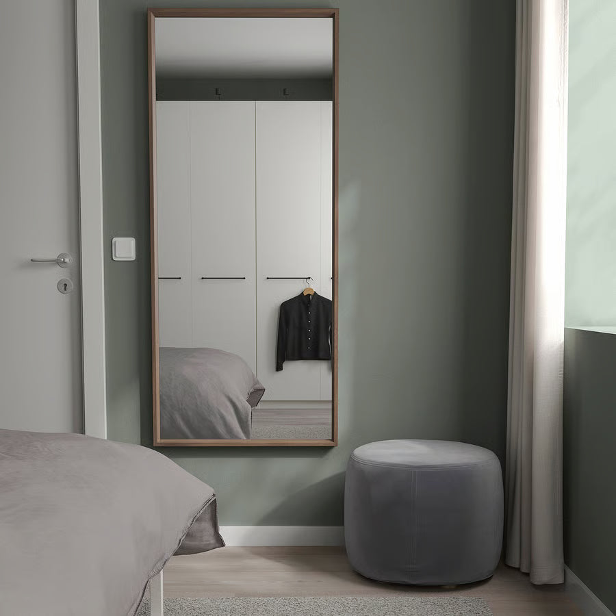 NISSEDAL Mirror, walnut effect, 65x150 cm