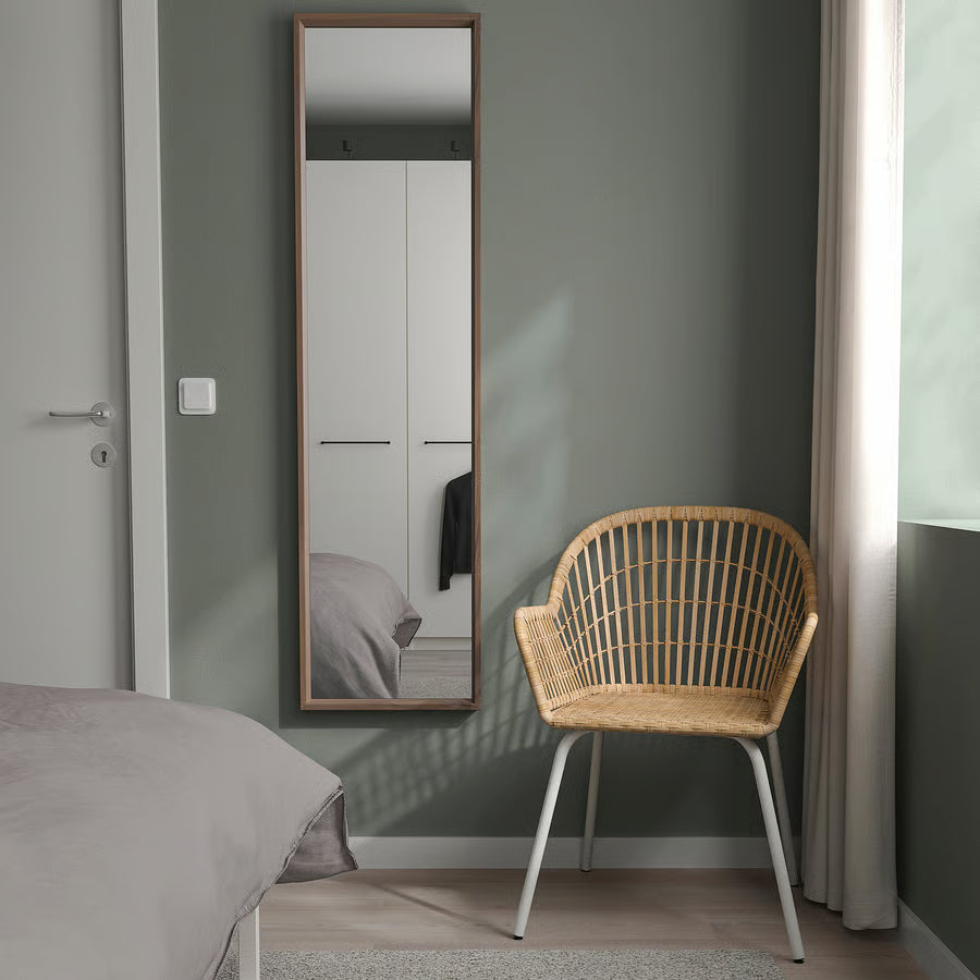 NISSEDAL Mirror, walnut effect, 40x150 cm