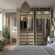 PAX / FLISBERGET Wardrobe combination, grey-beige, 200x60x236 cm