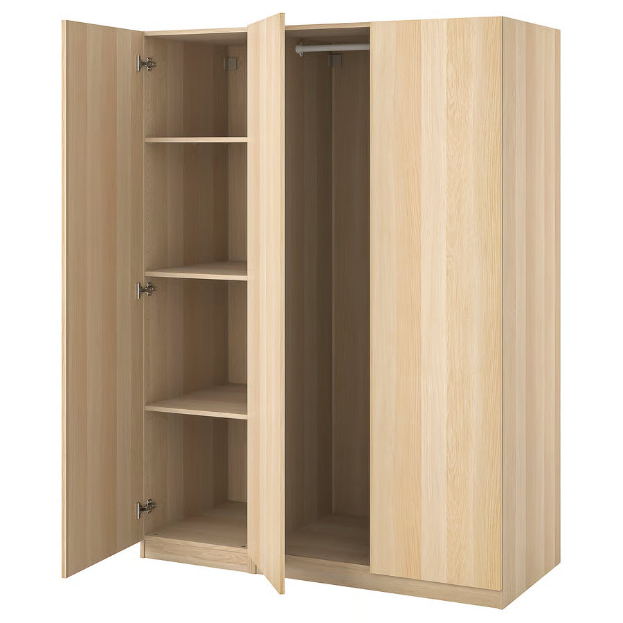 PAX / FORSAND Wardrobe combination - 2, white stained oak effect, 150x60x201 cm