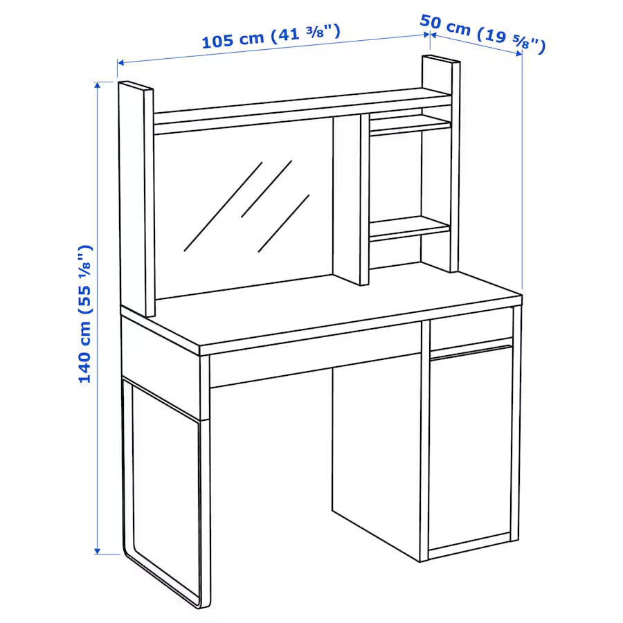 MICKE Desk, white, 105x50 cm