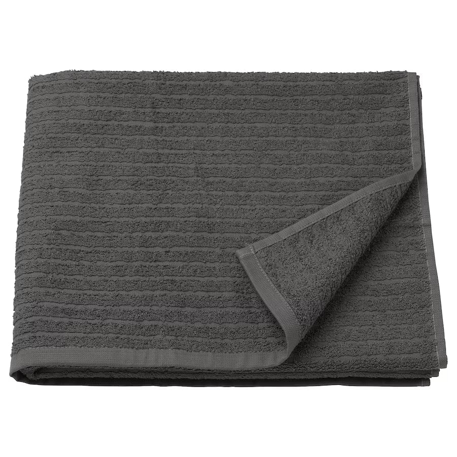 VÅGSJÖN Bath towel, dark grey, 70x140 cm