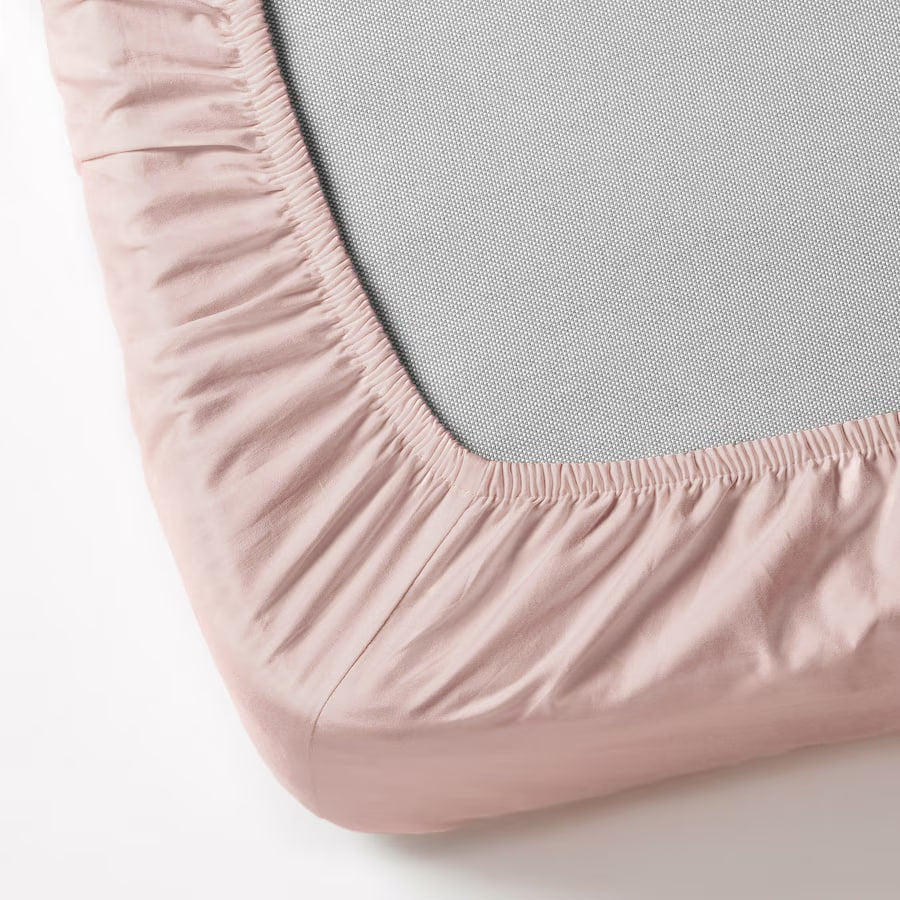 DVALA Fitted sheet, light pink, 90x200 cm SINGLE