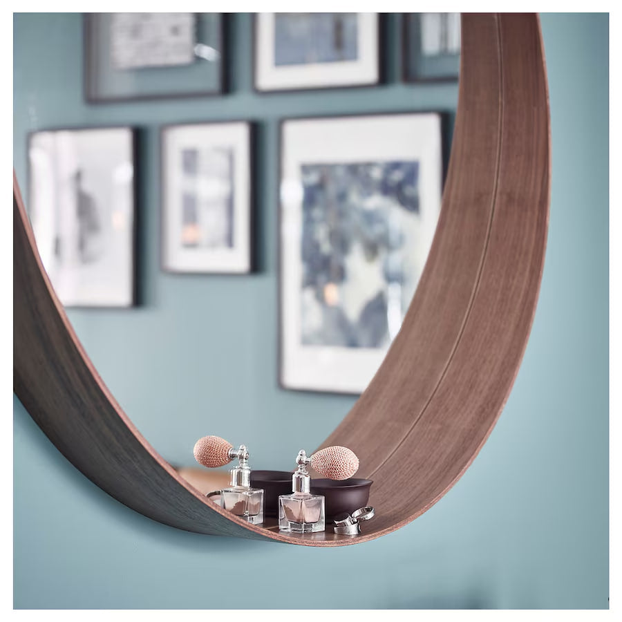 STOCKHOLM Mirror, walnut veneer, 80 cm