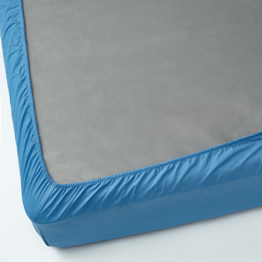 DVALA Fitted sheet, blue, 90x200 cm SINGLE