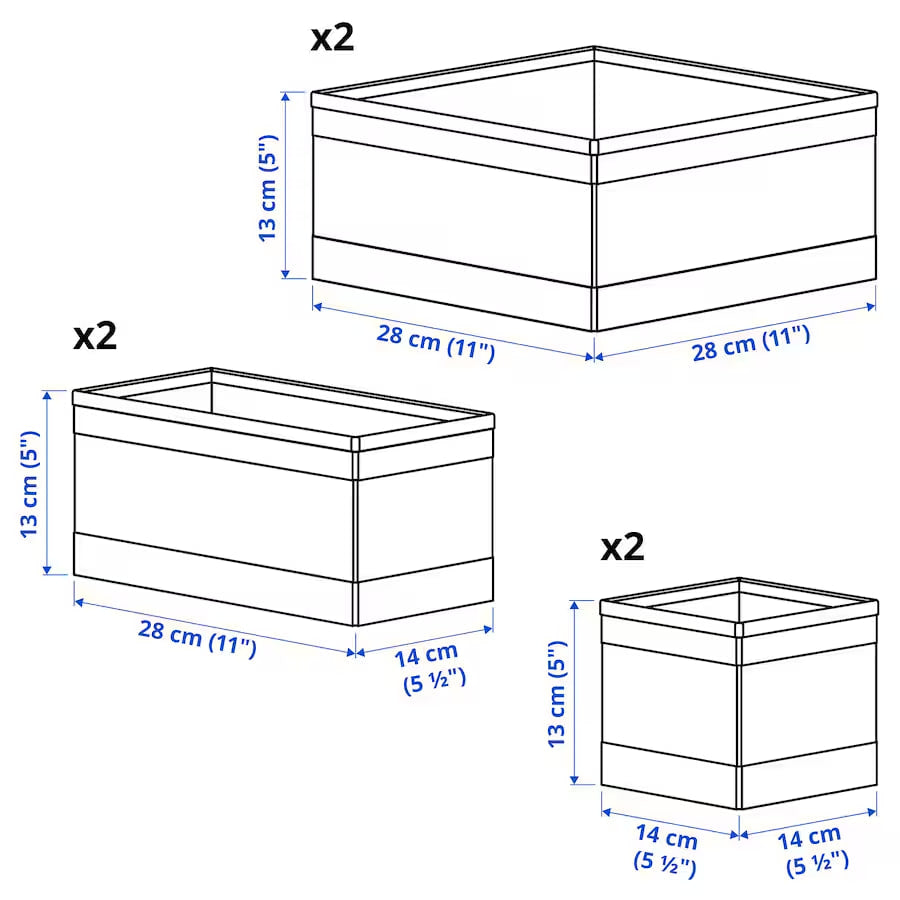 SKUBB Box, set of 6, white