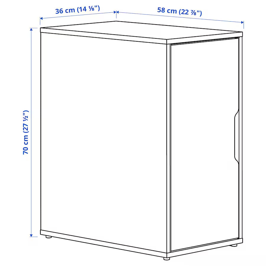 ALEX Storage unit, grey-turquoise, 36x70 cm