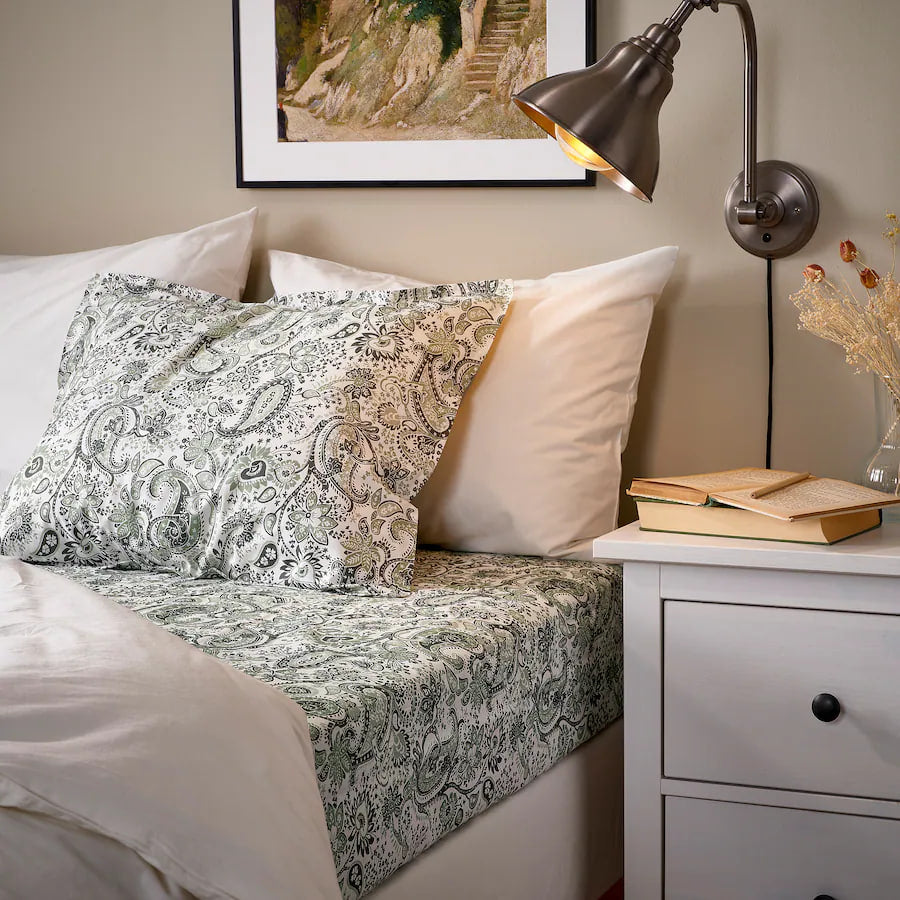 RODGERSIA 2 Pillowcase, green/white, 50x80 cm