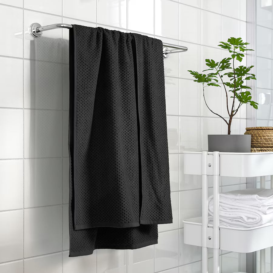 GULVIAL Bath towel, black, 70x140 cm
