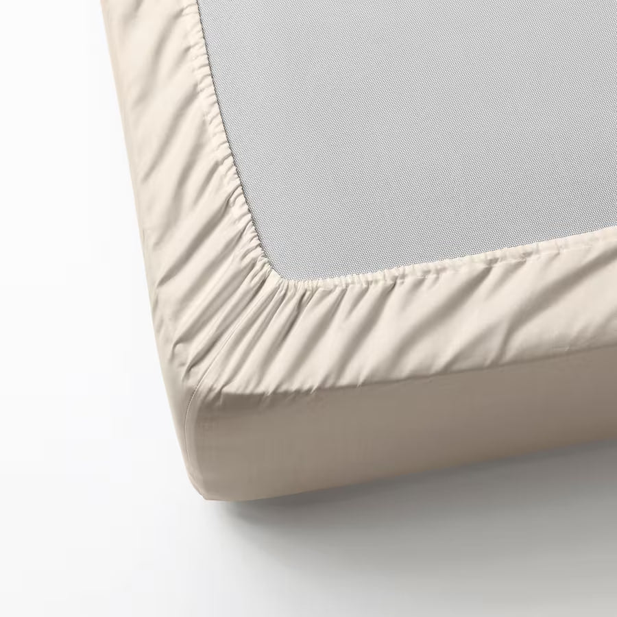 DVALA Fitted sheet, beige, 90x200 cm SINGLE