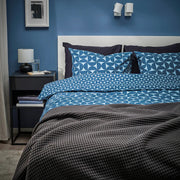 ANGSNEJLIKA Duvet cover and 2 pillowcases, dark blue/light blue, 200x200/50x80 cm