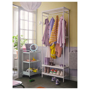 MACKAPÄR Coat rack with shoe storage unit, white, 78x32x200 cm