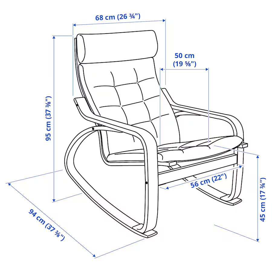 POANG Rocking-chair, brown/Gunnared beige