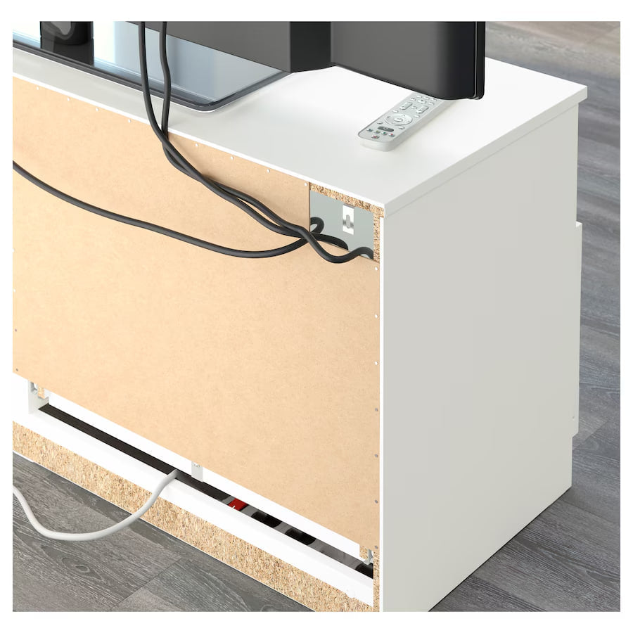 BRIMNES TV bench, white, 120x41x53 cm