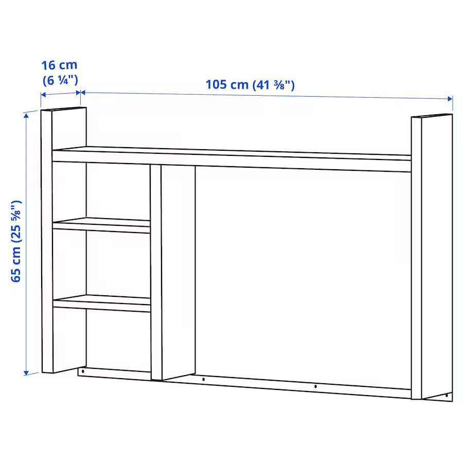 MICKE Add-on unit high, white, 105x65 cm