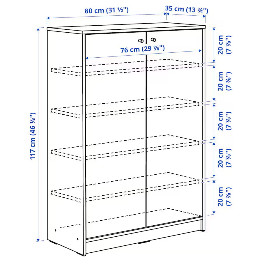 KLEPPSTAD Shoe cabinet/storage, white, 80x35x117 cm