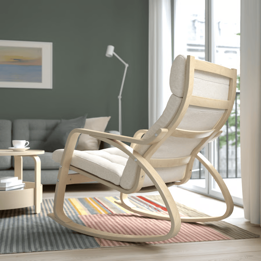 POANG Rocking-chair, birch veneer/Gunnared beige