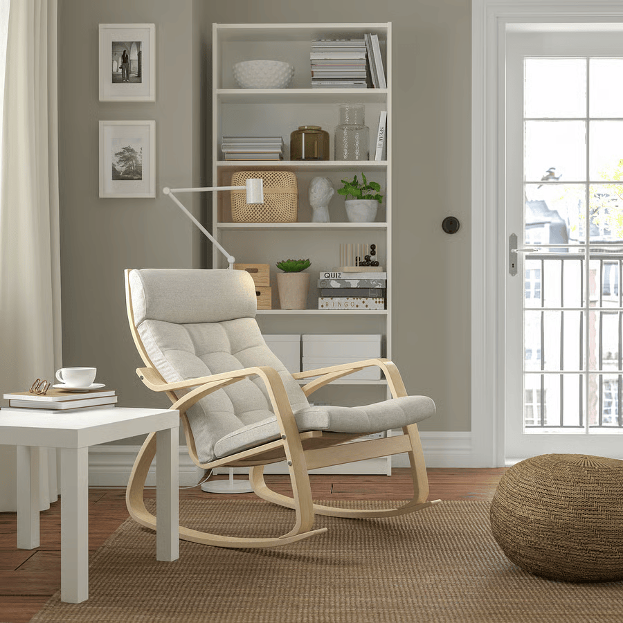POANG Rocking-chair, birch veneer/Gunnared beige