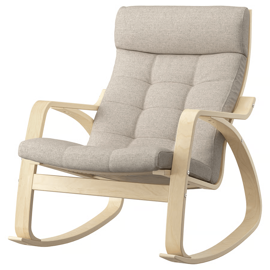 POANG Rocking-chair, birch veneer/Gunnared beige