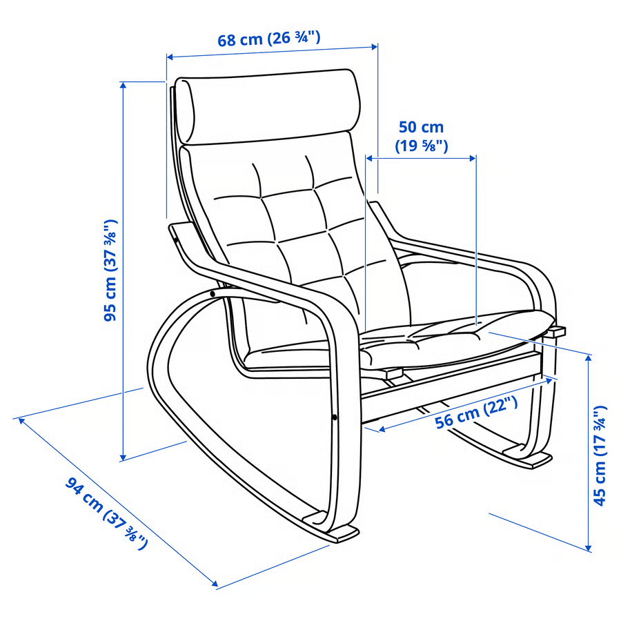 POANG Rocking-chair, birch veneer/Gunnared beige