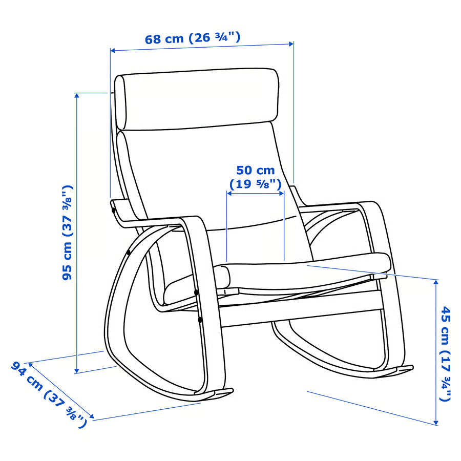 POANG Rocking-chair, birch veneer/Kelinge beige