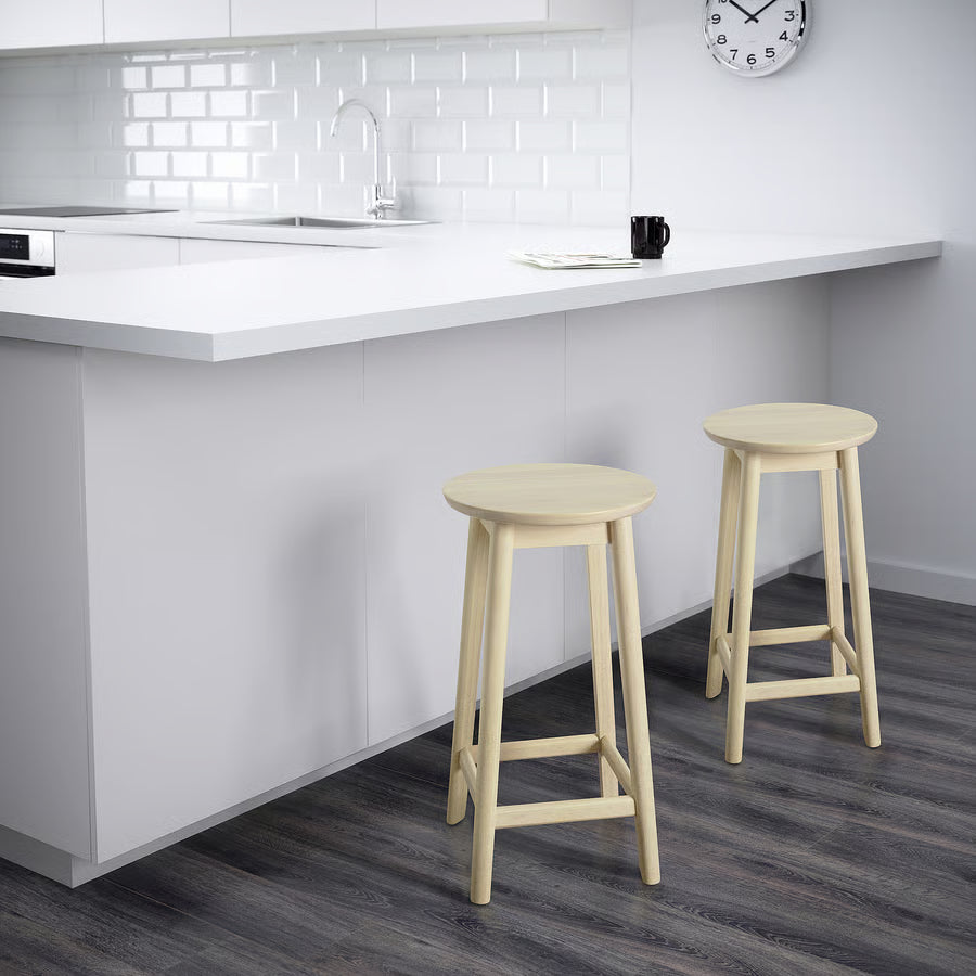 RAVSTEN Bar stool, counter height rubberwood, 62 cm