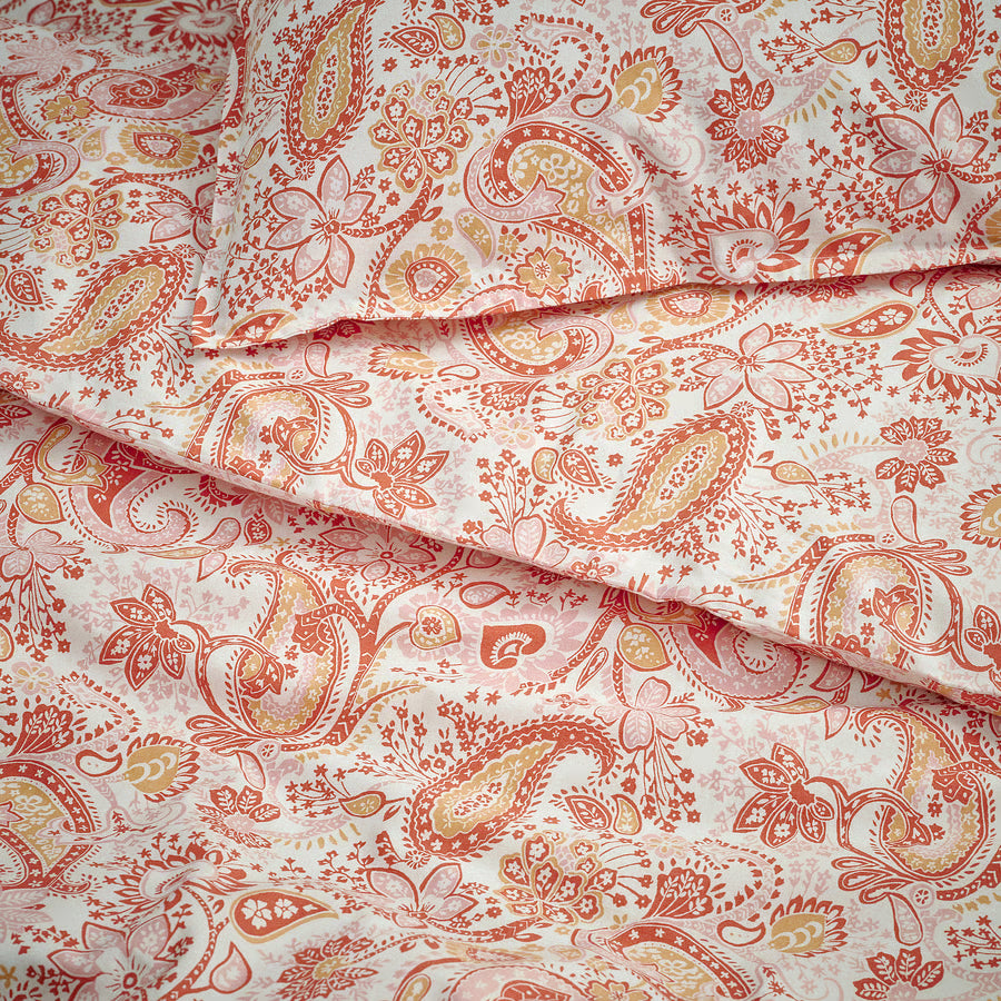RODGERSIA Duvet cover and 2 pillowcases, pink/white, 200x200/50x80 cm