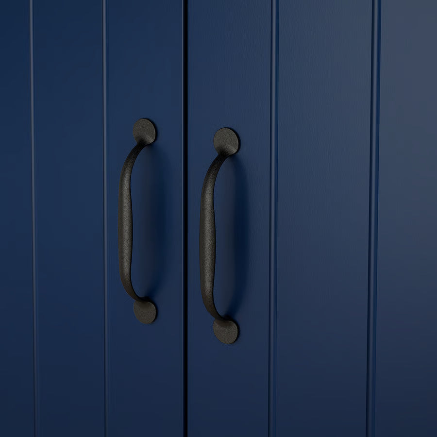 SKRUVBY Cabinet with doors, black-blue, 70x90 cm