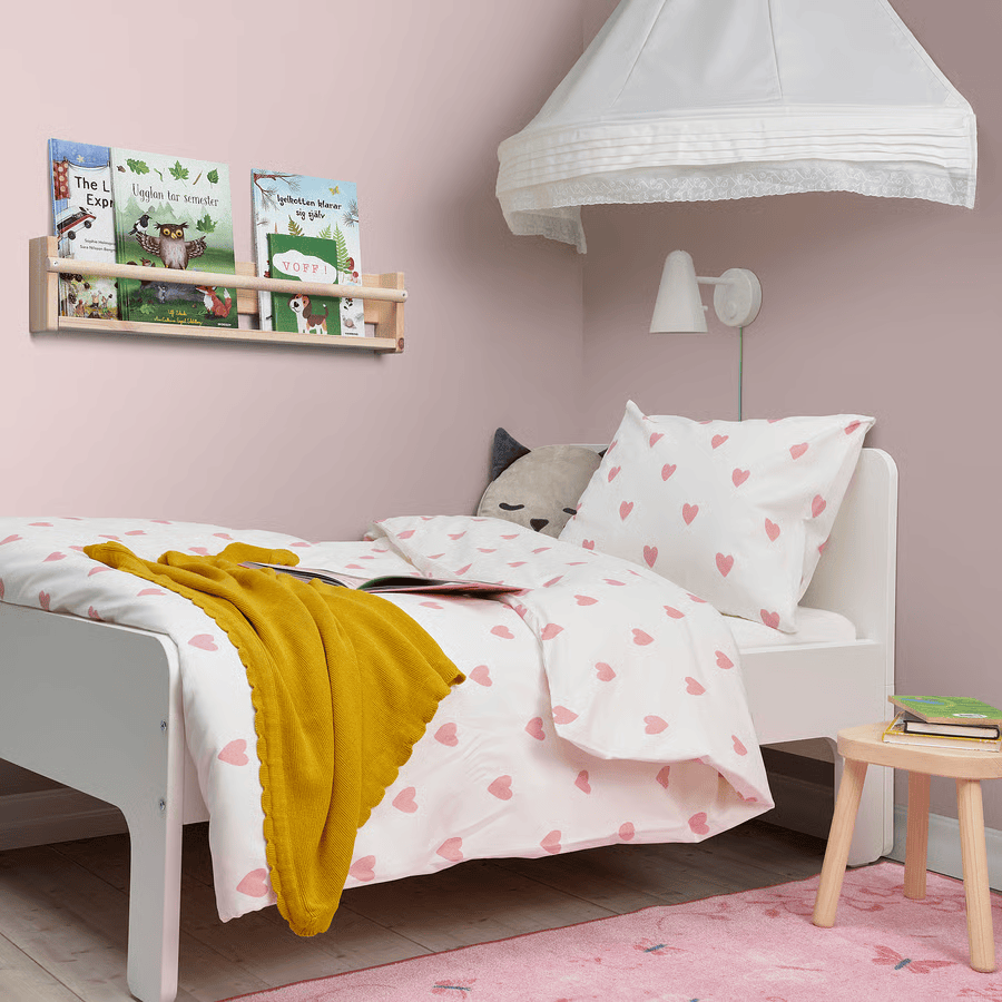SLAKT Ext bed frame with slatted bed base, white, 80x200 cm