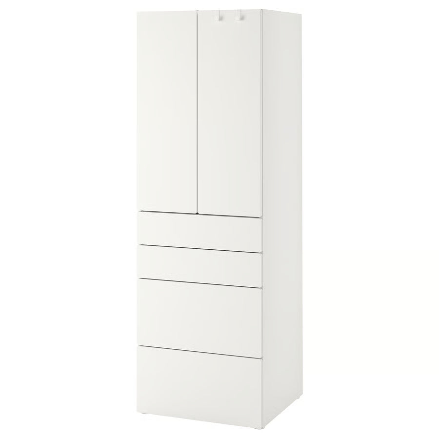 SMASTAD / PLATSA Wardrobe, white, 4 drawers, 60x57x181 cm