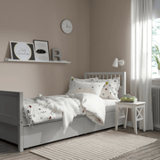 SMYGA Bed frame with storage, light grey, 90x200 cm
