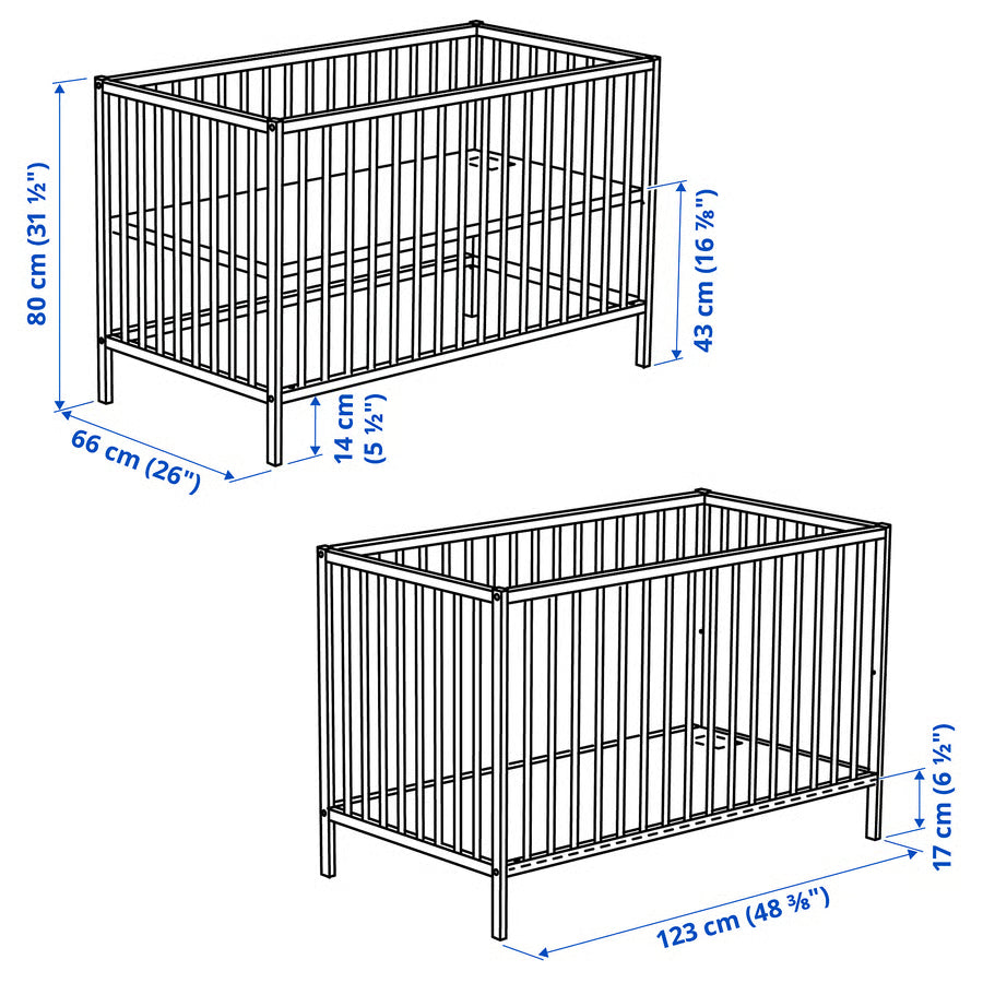 SNIGLAR Cot, beech, 60x120 cm