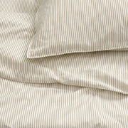 SOLFIBBLA Duvet cover and 2 pillowcases, white beige/stripe, 200x200/50x80 cm