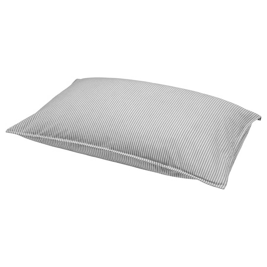 SOLFIBBLA 2 pillowcase, grey white/stripe, 50x80 cm