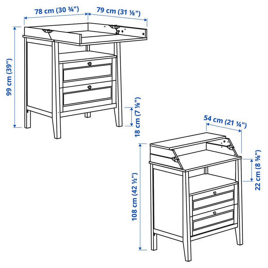 SUNDVIK Changing table/chest of drawers, white