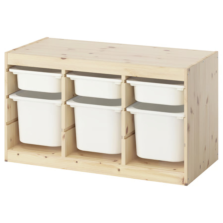 TROFAST Storage combination, light white stained pine, 93x44x53 cm