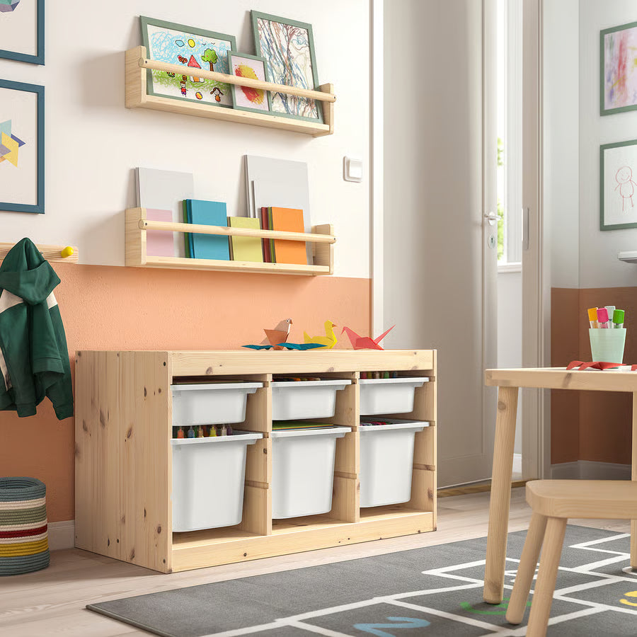 TROFAST Storage combination, light white stained pine, 93x44x53 cm