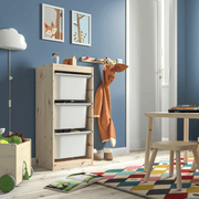TROFAST Storage combination with boxes, pine/white, 44x30x91 cm