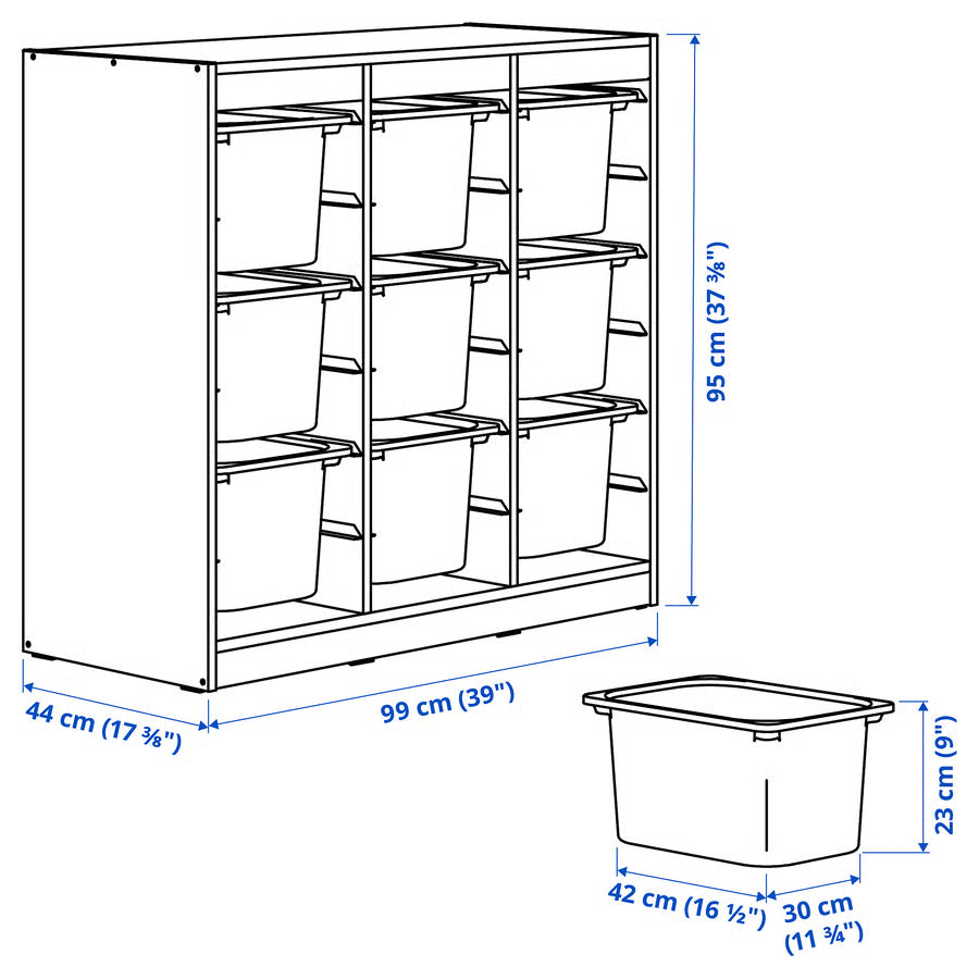 TROFAST Storage combination, white, 99x44x95 cm