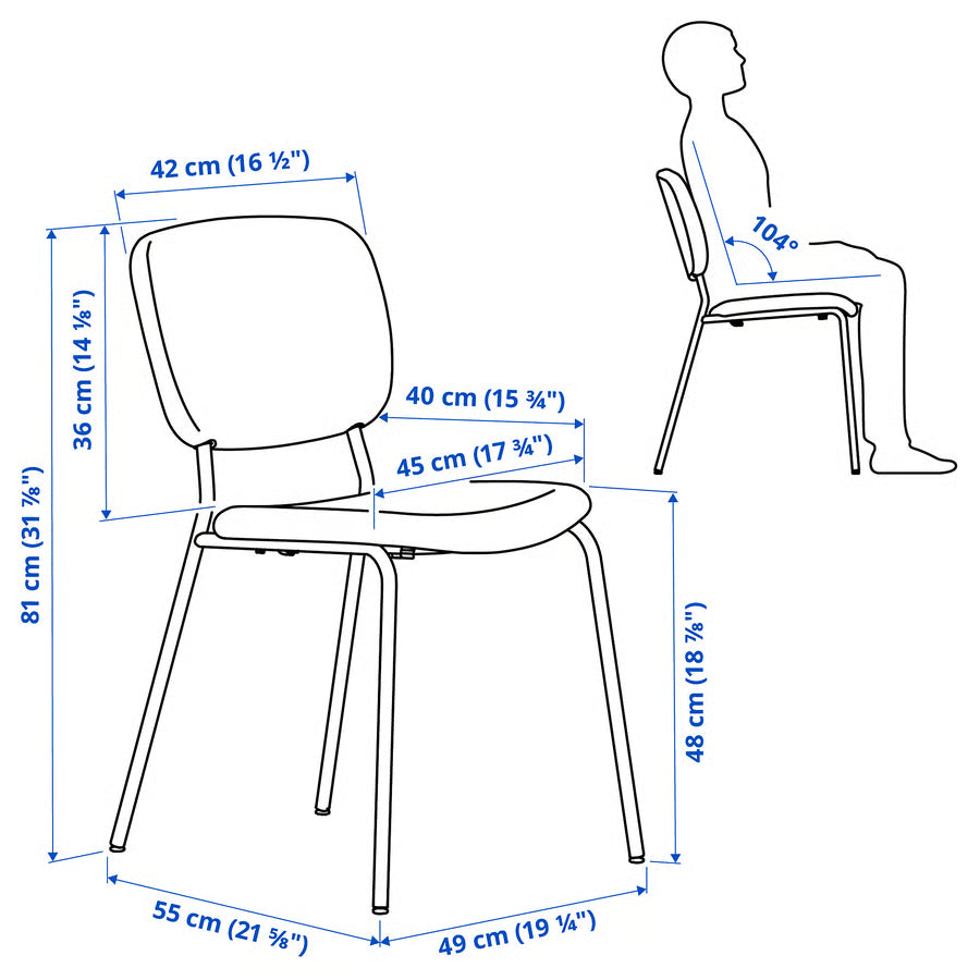 VIHALS / VIHALS Table and 4 chairs, Tibbleby grey-green, 125x74 cm