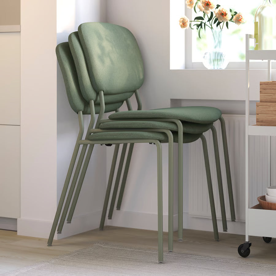 VIHALS / VIHALS Table and 4 chairs, Tibbleby grey-green, 125x74 cm
