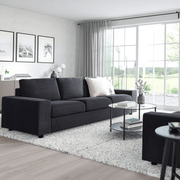 VIMLE 3-seat sofa, with wide armrests/Saxemara black-blue