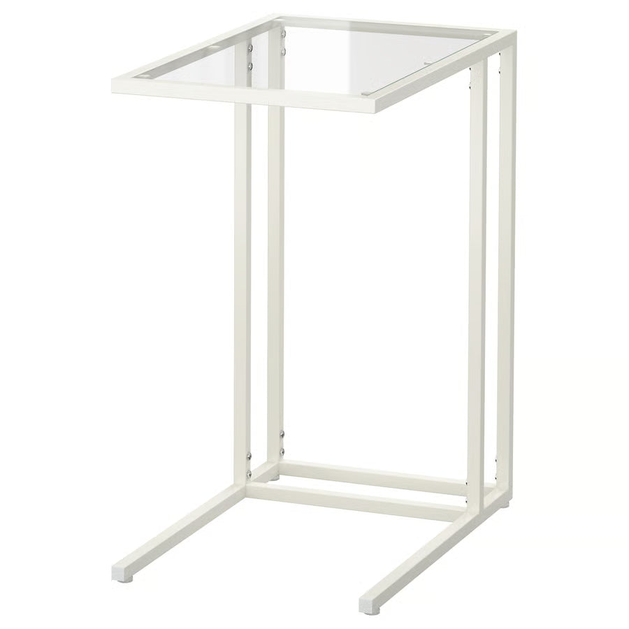 VITTSJÖ Laptop stand, white/glass, 35x65 cm