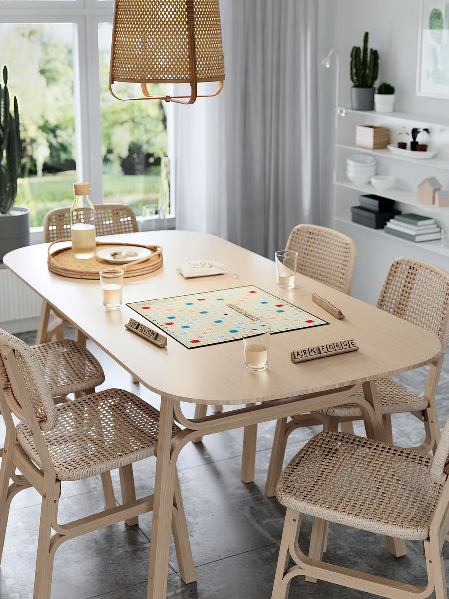VOXLOV / VOXLOV Table and 4 chairs, bamboo, 180x90 cm
