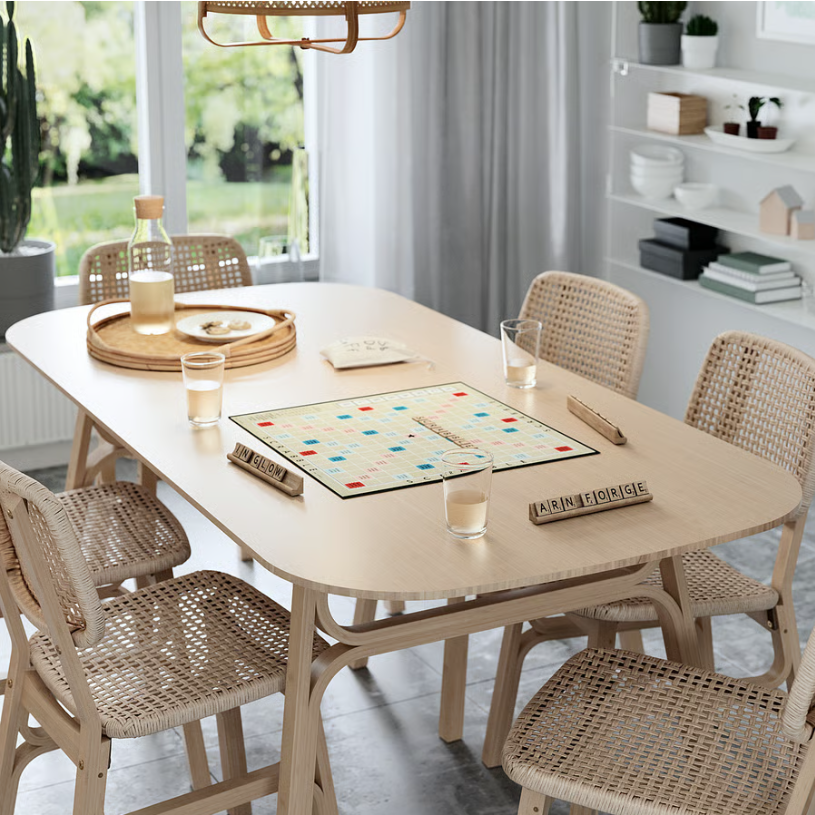 VOXLOV Dining table, light bamboo, 180x90 cm